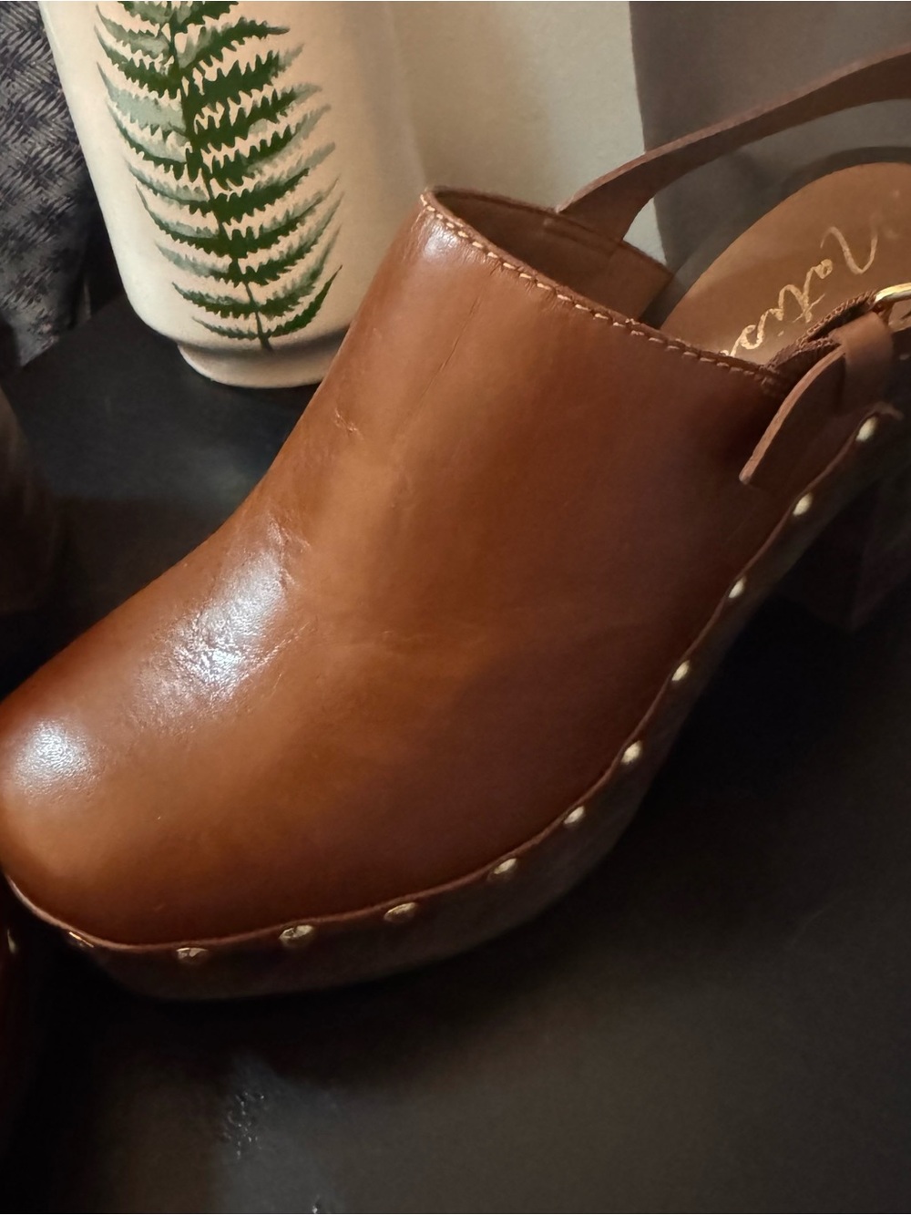 Anthro Matisse Liberty Womens Clog Heels Chunky Mule Platform Brown Leather 7 - Picture 3 of 10